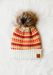 Merrick Patterned Pom Hat