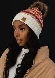 Merrick Patterned Pom Hat