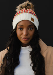 Merrick Patterned Pom Hat