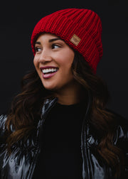 womens knit red hat