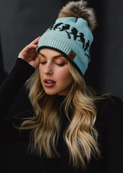 bird battern knit hat