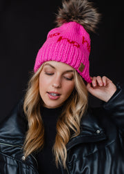 Pink Ho Ho Ho Pom Hat