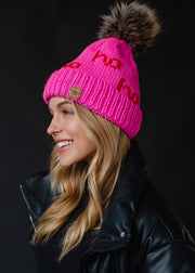 Pink Ho Ho Ho Pom Hat