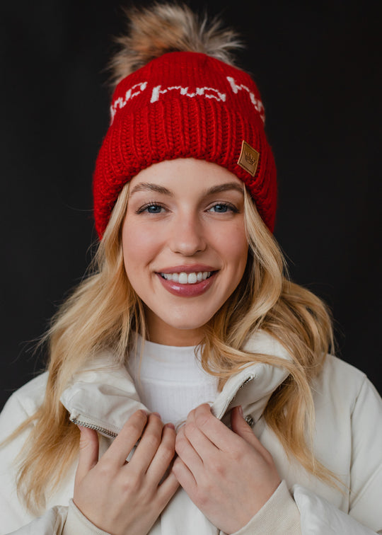 Red Ho Ho Ho Pom Hat