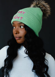 Merry & Bright Pom Hat - Mint