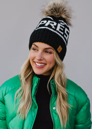 Hit The Slopes Pom Hat - Black