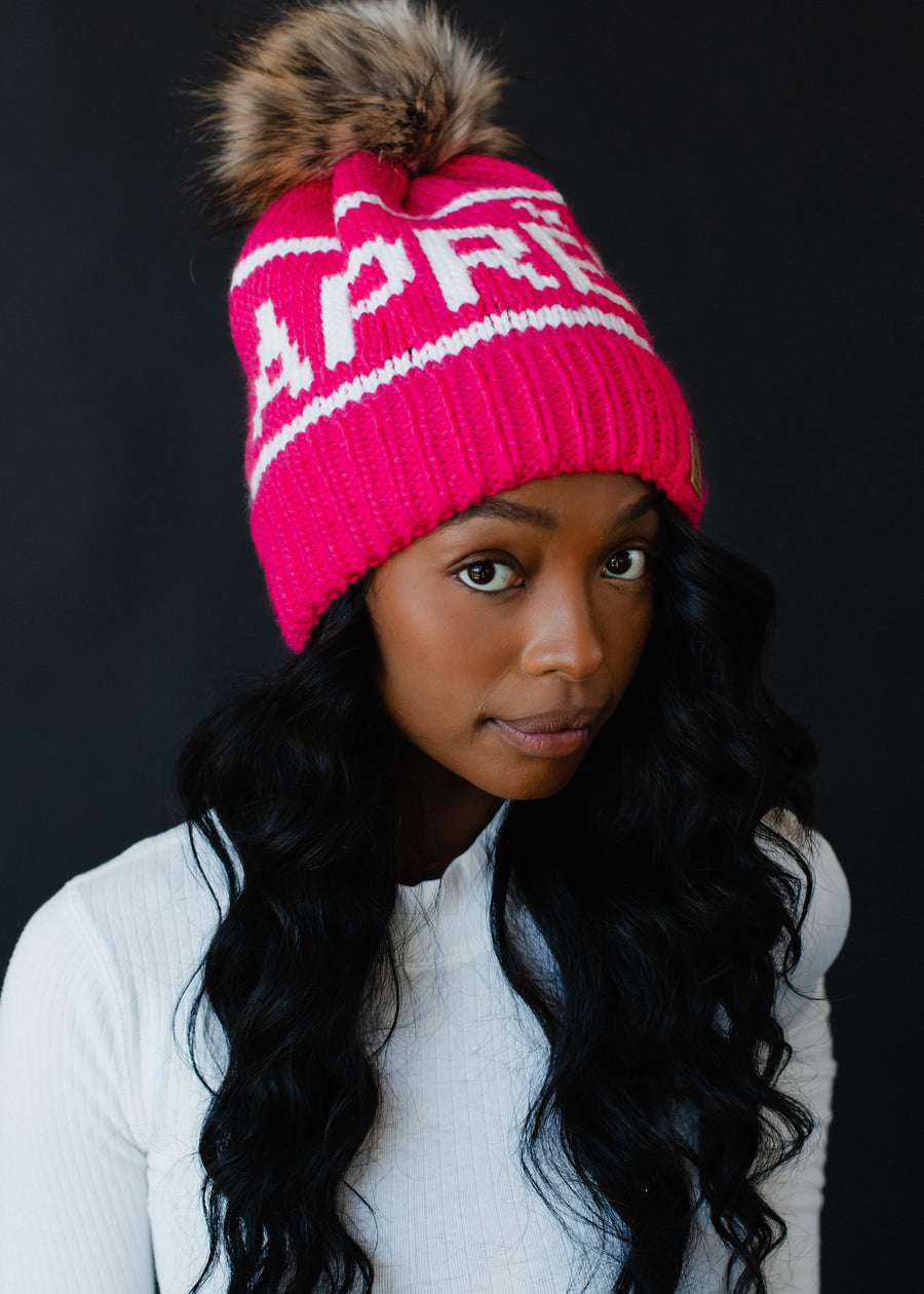 Hit The Slopes Pom Hat - Pink