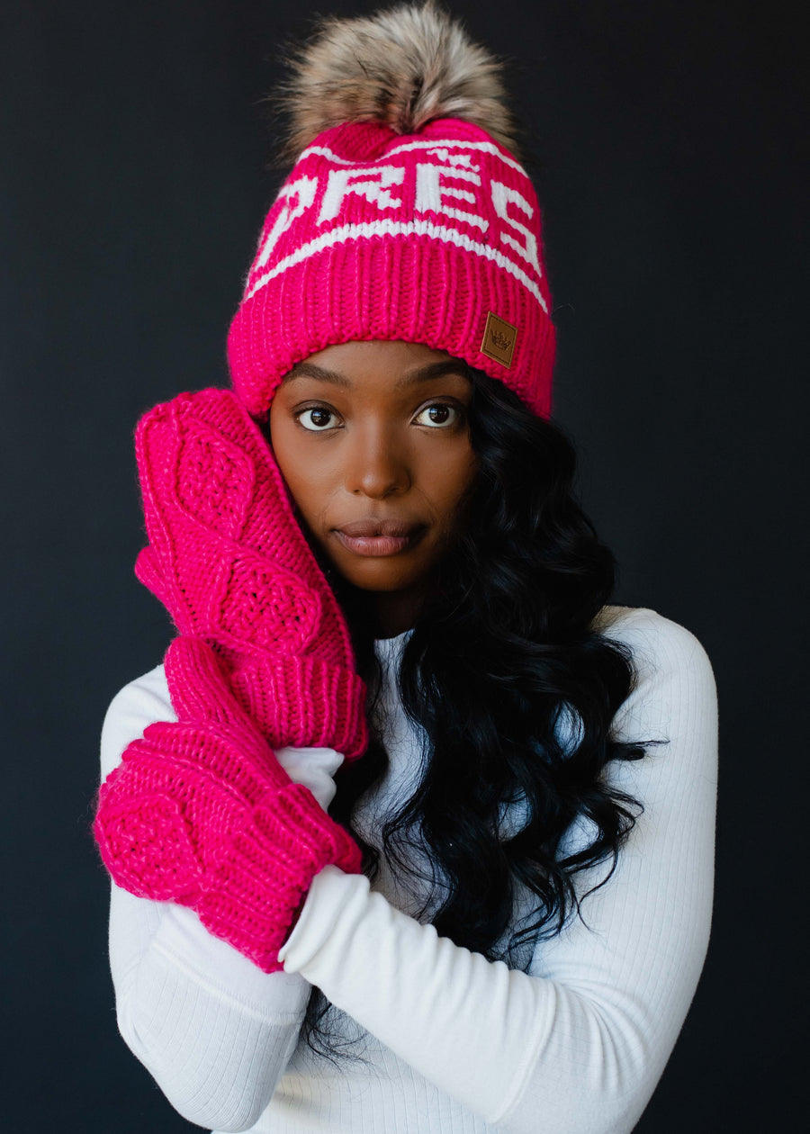 Hit The Slopes Pom Hat - Pink