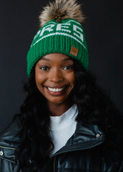 Hit The Slopes Pom Hat - Green