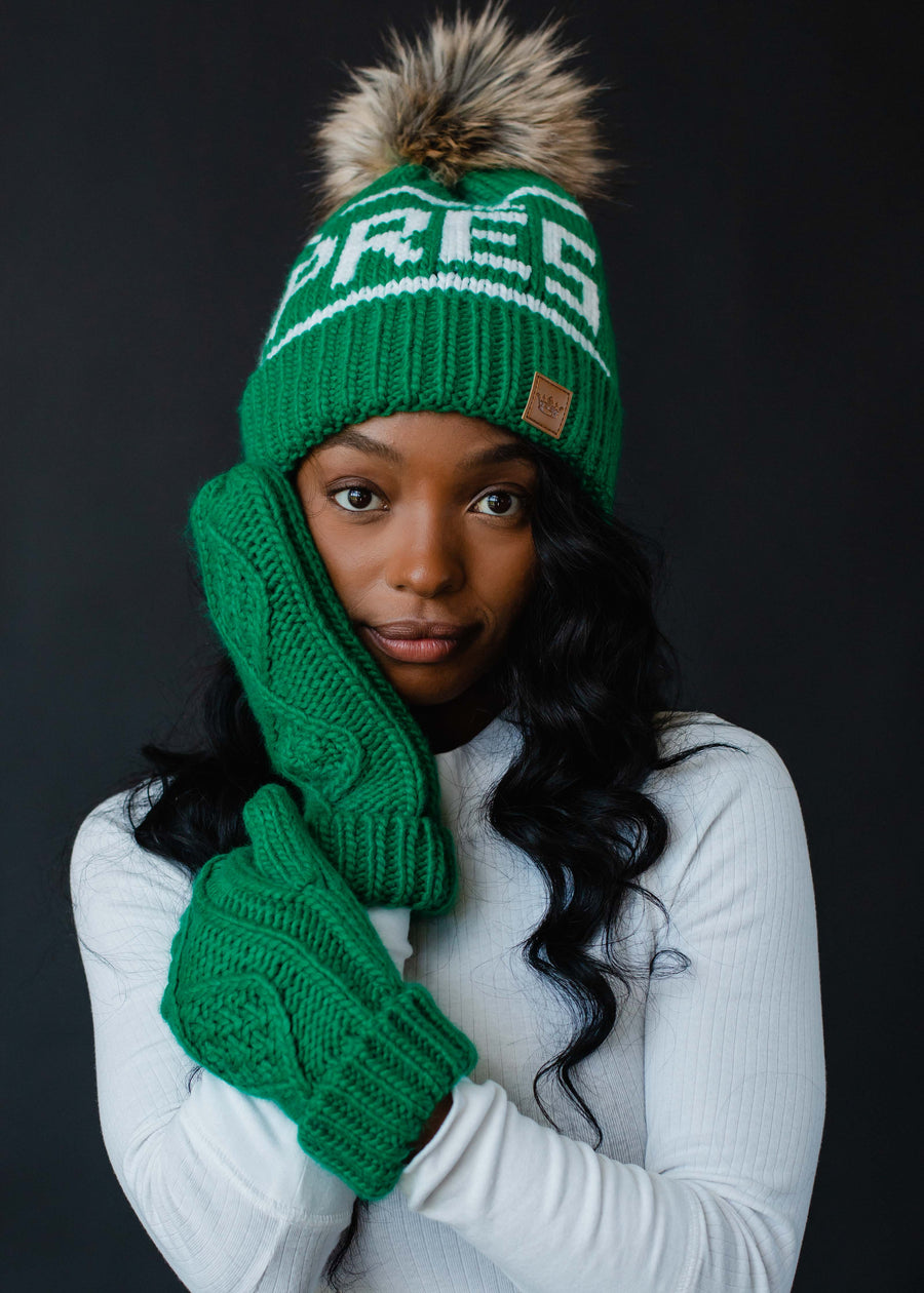 Hit The Slopes Pom Hat - Green