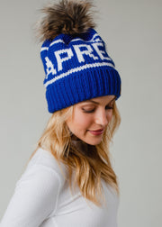 Hit The Slopes Pom Hat - Blue