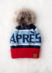 At The Chateau Pom Hat - Red & Navy