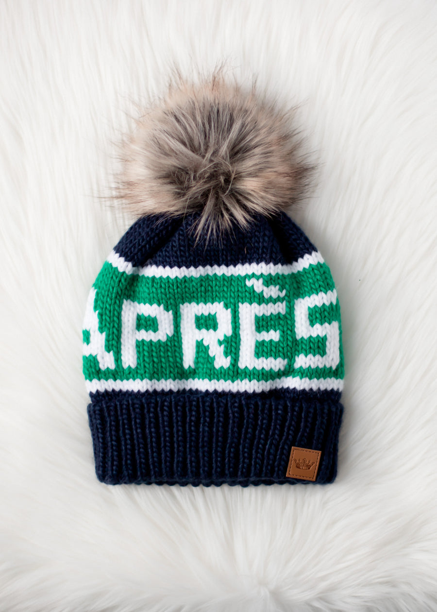 At The Chateau Pom Hat - Navy & Green