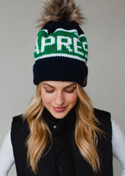 At The Chateau Pom Hat - Navy & Green