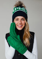 At The Chateau Pom Hat - Navy & Green