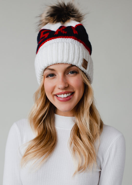 Tahoe Pom Hat - White