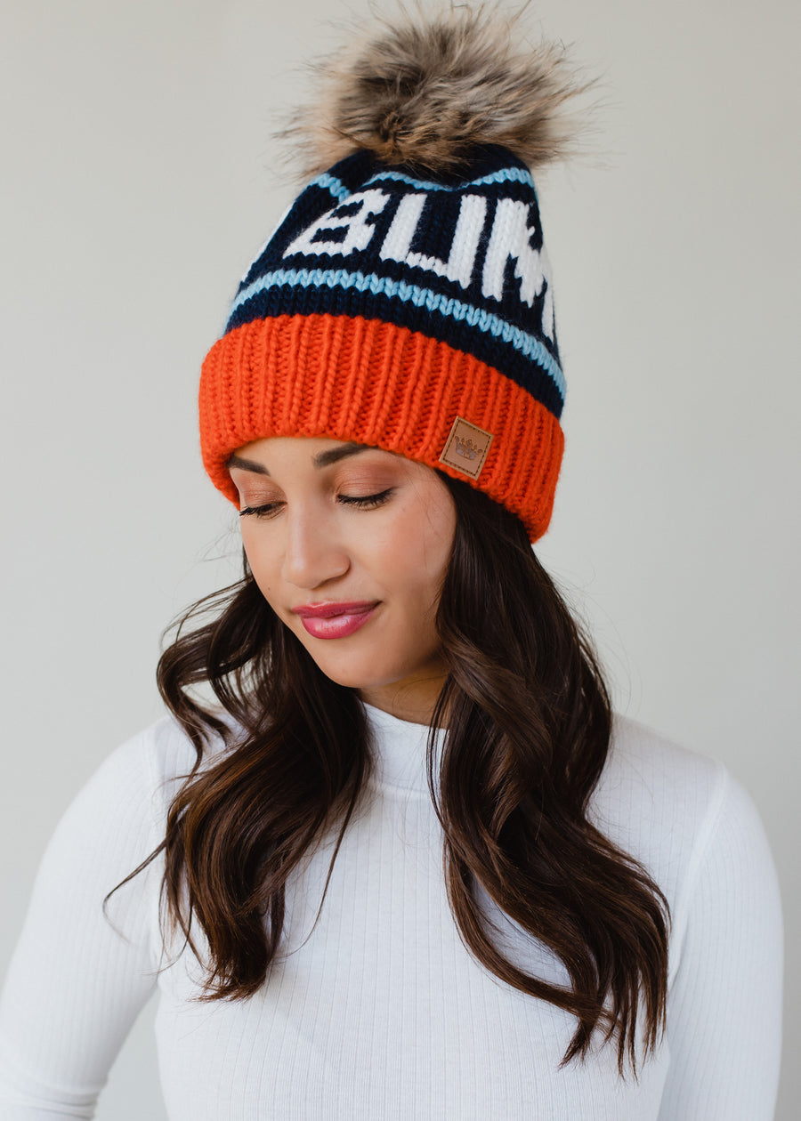 Ski Bum Pom Hat - Orange