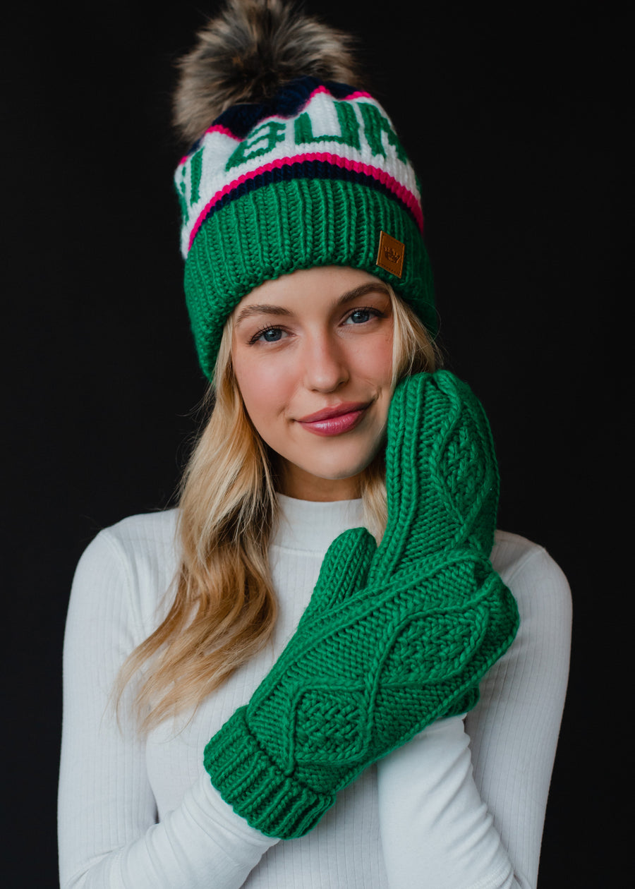 Ski Bum Pom Hat - Green