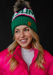 Ski Bum Pom Hat - Green