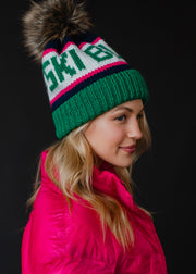 Ski Bum Pom Hat - Green