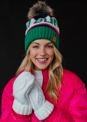 Ski Bum Pom Hat - Green