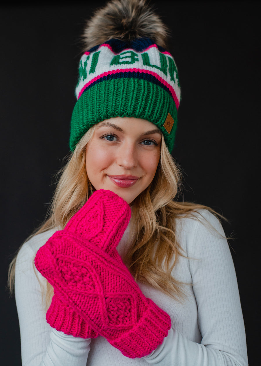 Ski Bum Pom Hat - Green