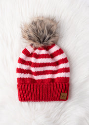 Elle Striped Pom Hat