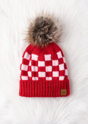 Mina Checkered Pom Hat