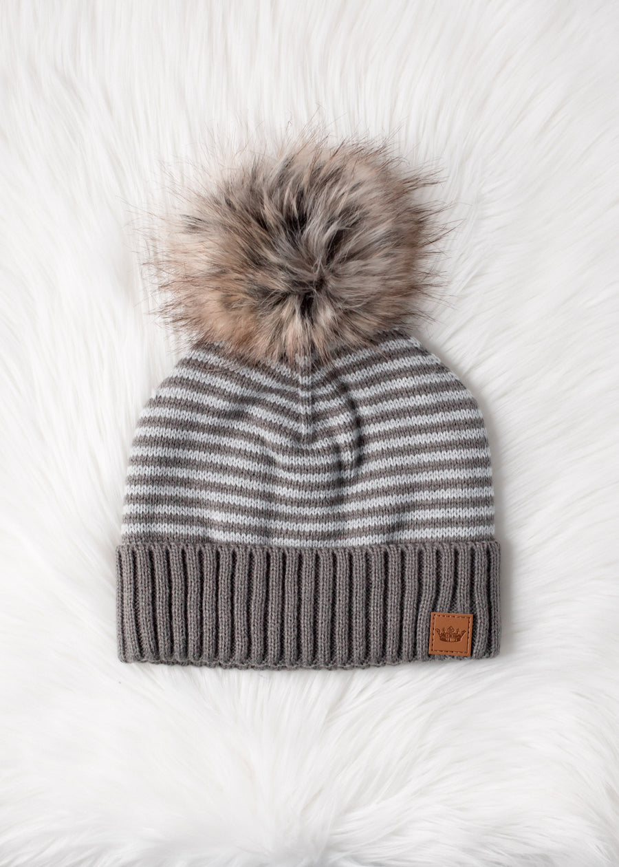 Jayson Striped Pom Hat