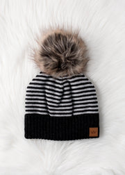 Ashton Striped Pom Hat