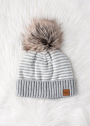 Ayden Striped Pom Hat