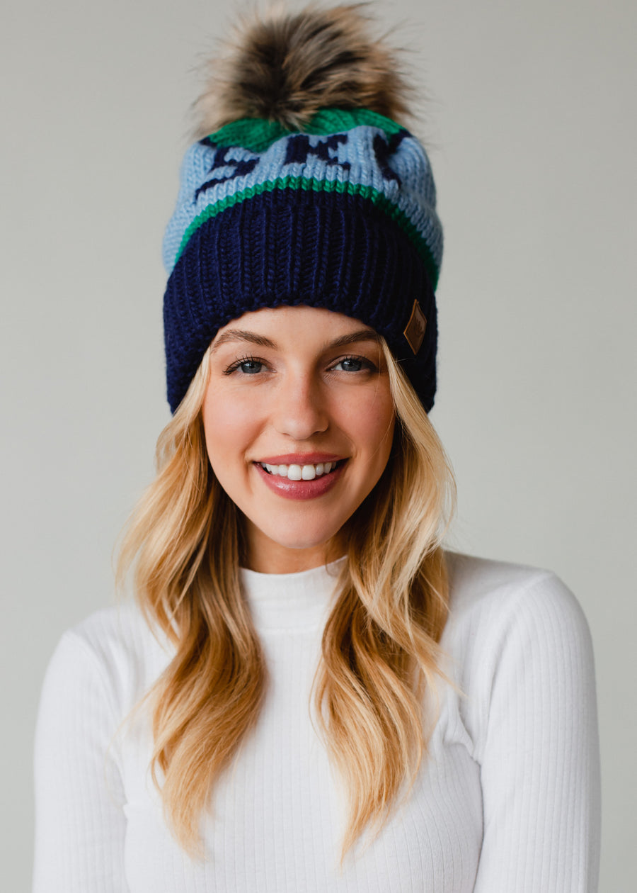 Tahoe Pom Hat - Navy