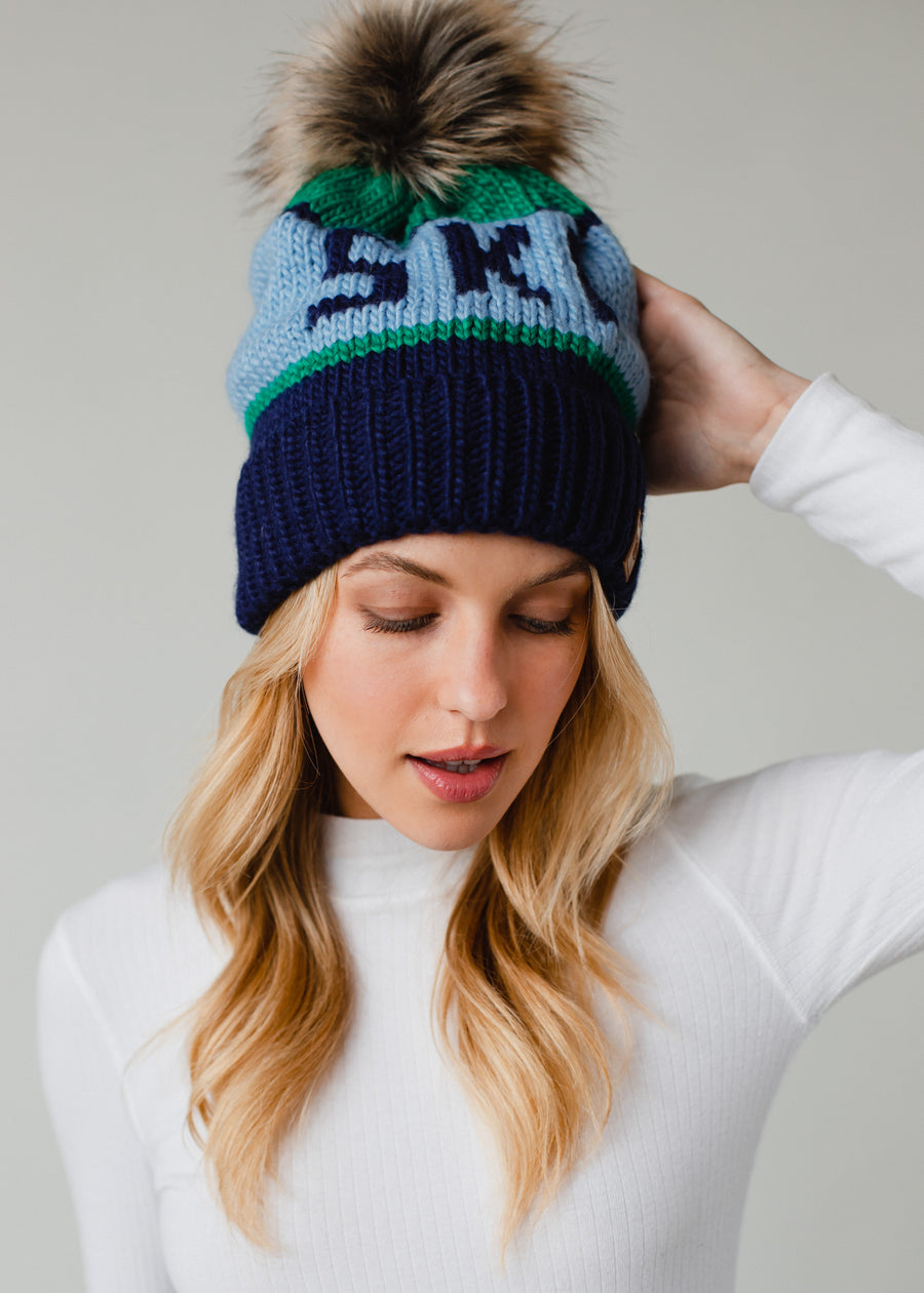 Tahoe Pom Hat - Navy