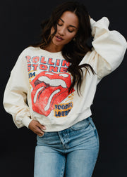 Cream & Red Rolling Stones Sweatshirt