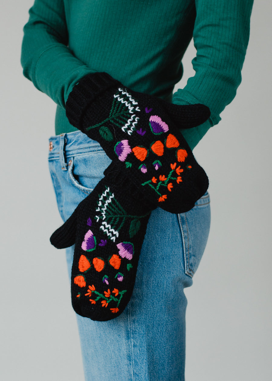 Dahlia Luxe Embroidered Mittens