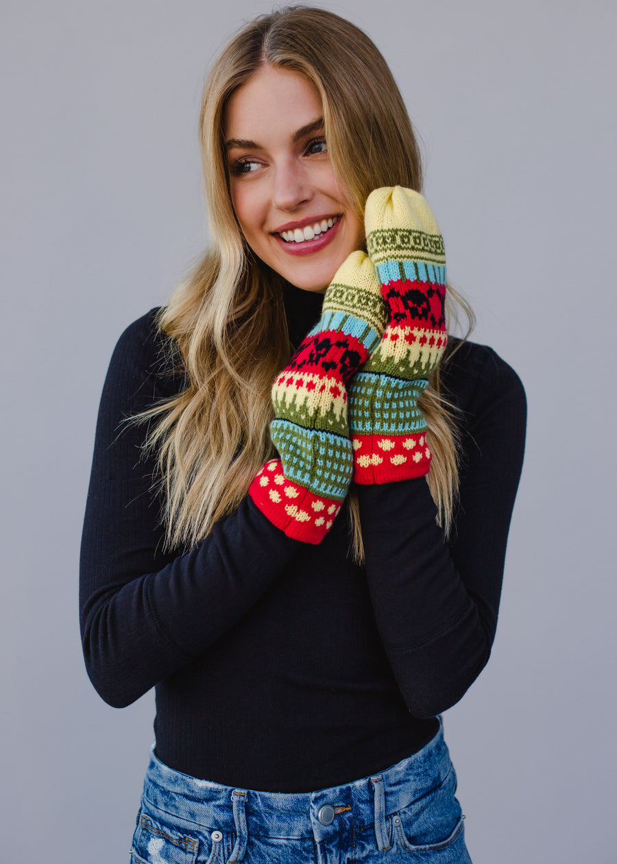 Mayson Skull Pattern Mittens