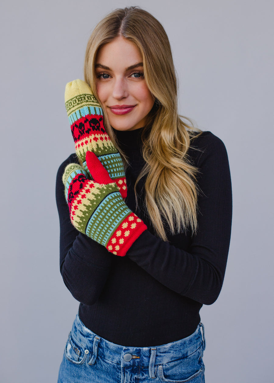 Mayson Skull Pattern Mittens