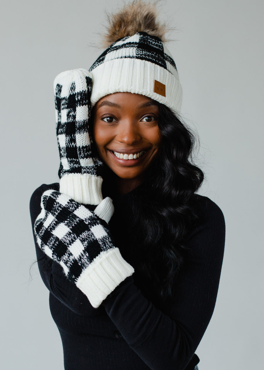 Glacier Plaid Pom Hat