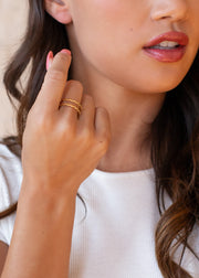 Luxe Gold Textured Double Strand Ring