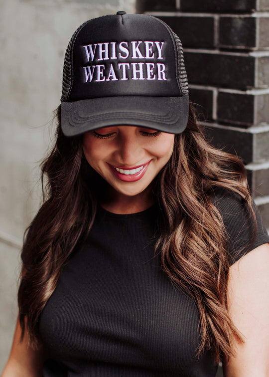 Whiskey Weather Trucker Hat - Black