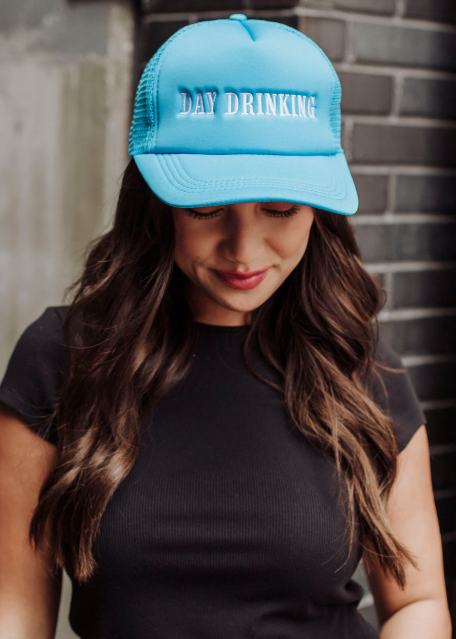 Day Drinking Trucker Hat - Blue