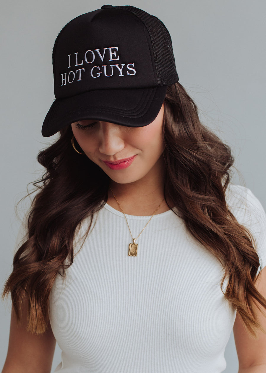 I Love Hot Guys Trucker Hat