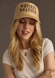 Whiskey Weather Trucker Hat - Tan & Brown