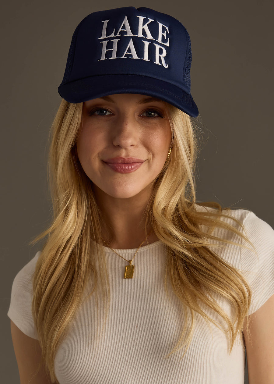 Lake Hair Trucker Hat - Navy