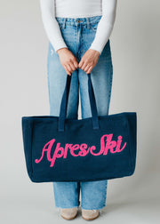 Apres Ski Tote - Navy & Pink