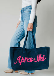 Apres Ski Tote - Navy & Pink