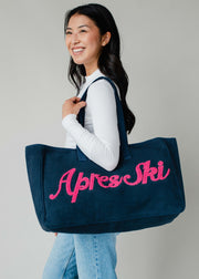 Apres Ski Tote - Navy & Pink