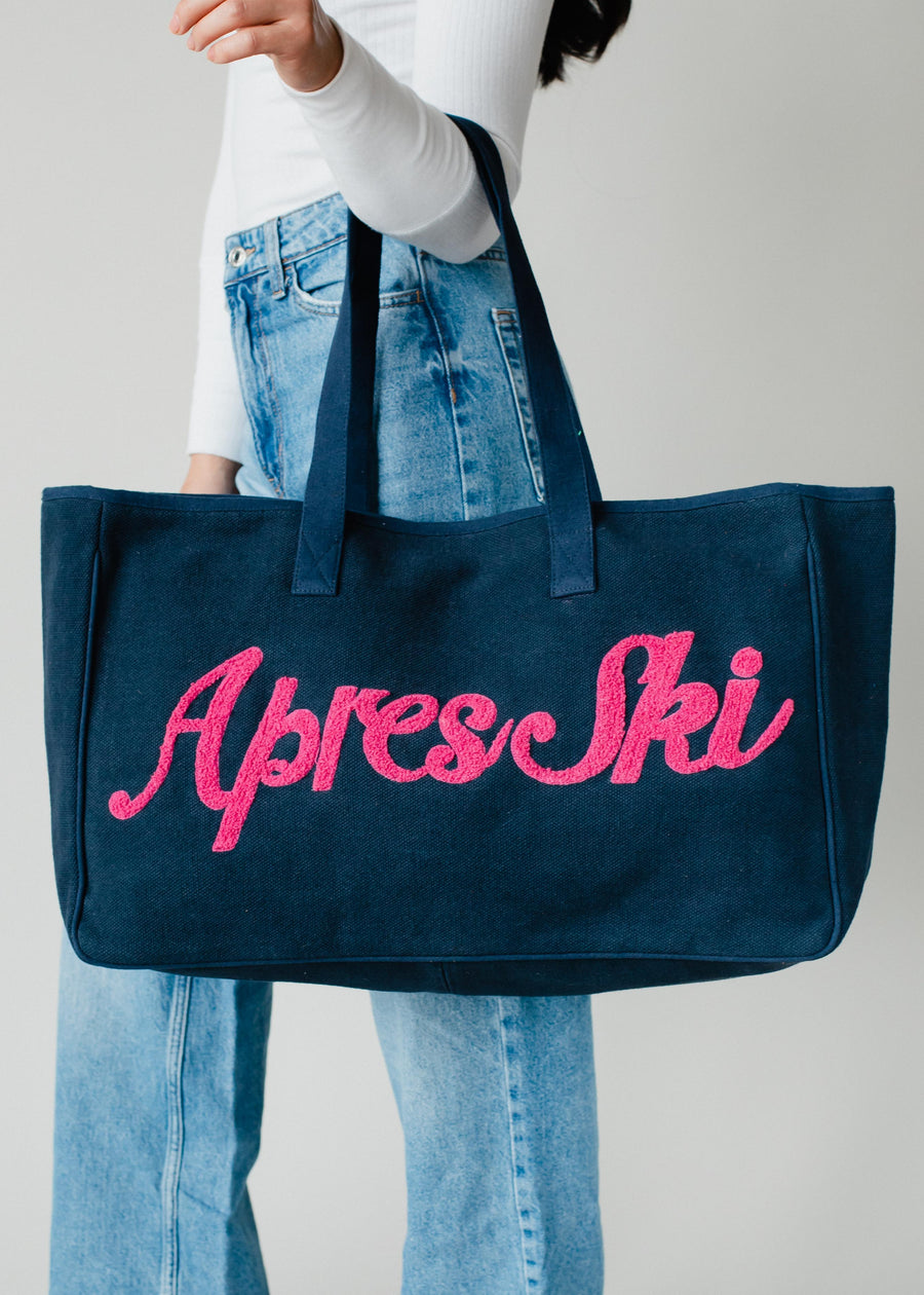 Apres Ski Tote - Navy & Pink