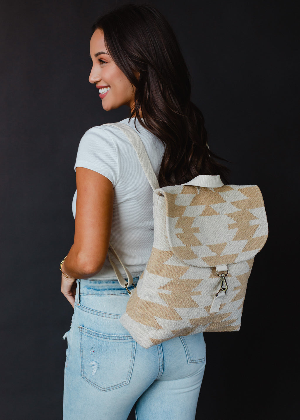 Panache Apparel Marissa Backpack Cream Tan Textured Bobble Embroidered Bag Purse Panache Apparel | Bags | Panache Apparel Marissa Backpack  main image 2