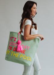 Drink By The Pool Tote - Mint